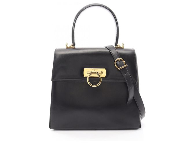 Borsa a 2 modi Salvatore Ferragamo Gancini Nero