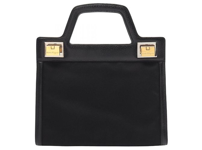Borsa a mano nera Salvatore Ferragamo Nero