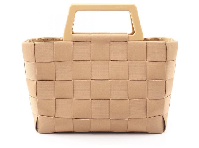 Bolsa de tecido Salvatore Ferragamo Bege