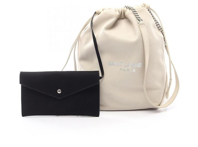 Bolsa TEDDY da Saint Laurent Paris com pochette Cru