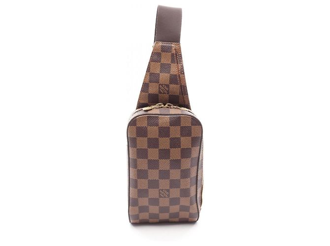 Bolsa de cintura Louis Vuitton Geronimos Damier Ebene Marrom