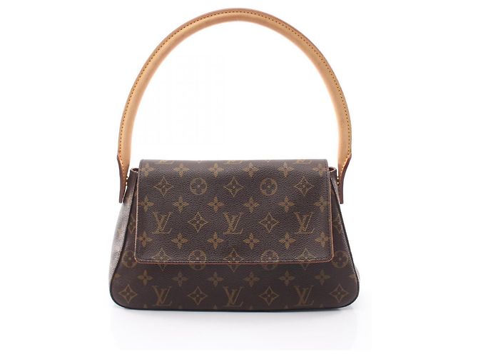 Mini bolsa de mão Looping Louis Vuitton Marrom