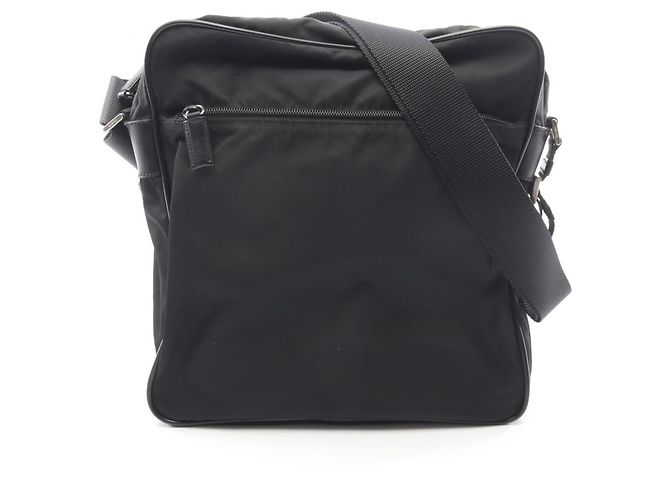 Saffiano Prada Triangle Logo Schultertasche/Handtasche Schwarz