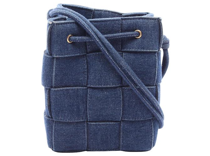 Borsa a secchiello Small Cassette Bottega Veneta Blu navy