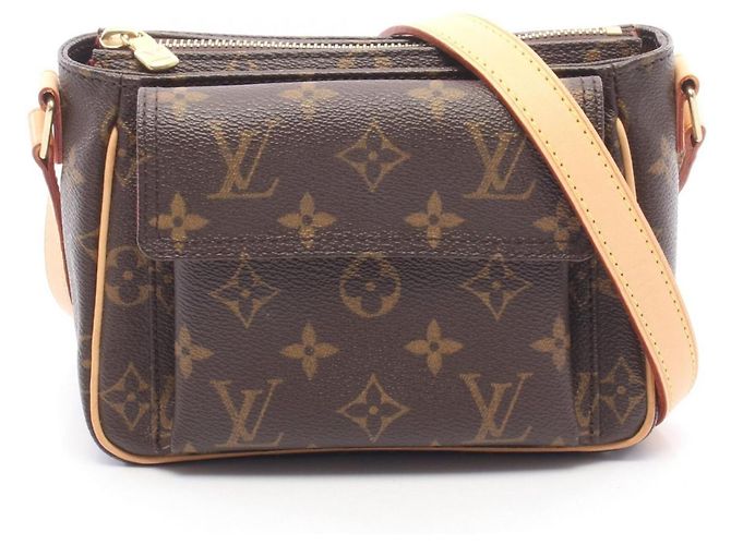 Louis Vuitton Vivacite PM Shoulder Bag Brown Monogram
