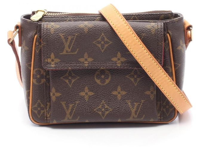 Borsa a Spalla Louis Vuitton Vivacite PM Marrone Monogramma
