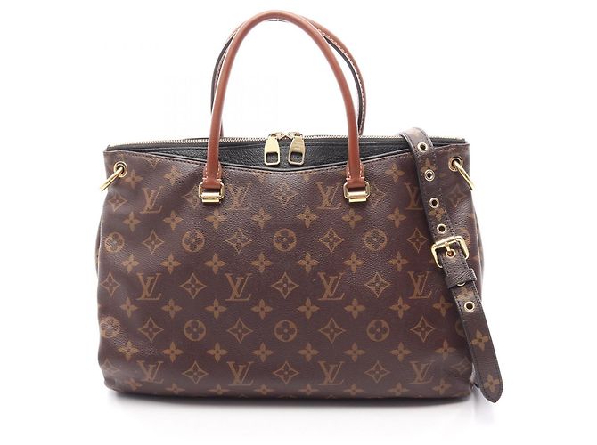Borsa 2-Way Louis Vuitton Pallas Monogram Noir Marrone Nero