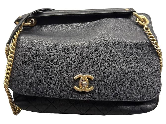 Chanel Bolsa Flap Couro Caviar Preto