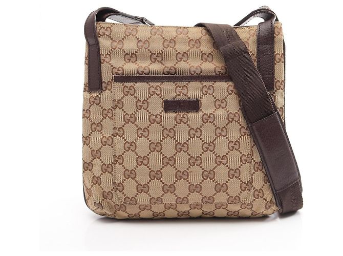Bolsa de Ombro Gucci GG Canvas Marrom Bege