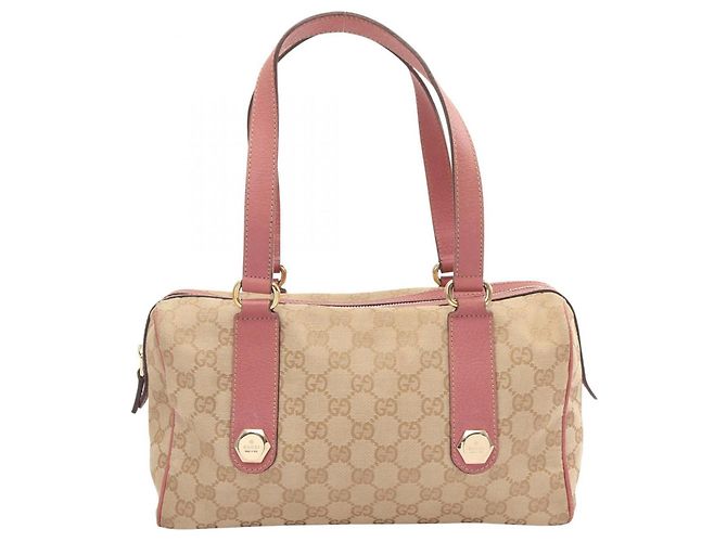 Borsa Gucci GG Canvas Rosa Beige