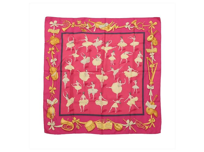 Foulard in seta Hermès Carré 90 "La Dance ballet" Rosa