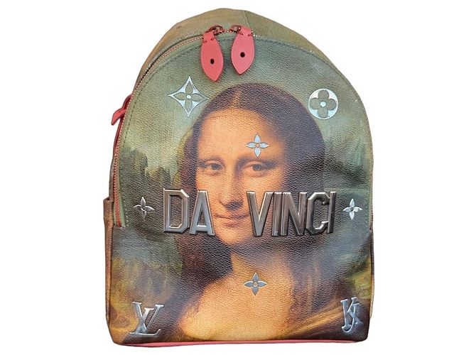 Louis Vuitton x Jeff Koons Masters Collection Mona Lisa Backpack Brown Green