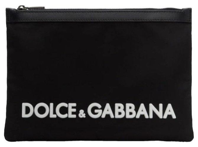 Dolce & Gabbana Pochette de Nylon Negro Logo