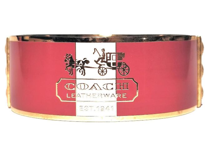 Coach Bracelete de Esmalte Largo Roxo e Dourado