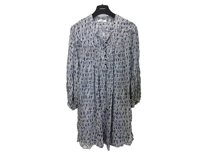 Isabel Marant Etoile Isabel Marant Étoile Abito Silorion in Viscosa Bianco Blu