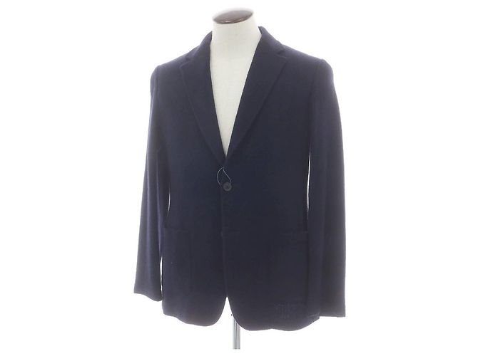 Autre Marque T-JACKET Freizeitjacke aus Wolle und Nylon mit Fischgratmuster Blau Marineblau