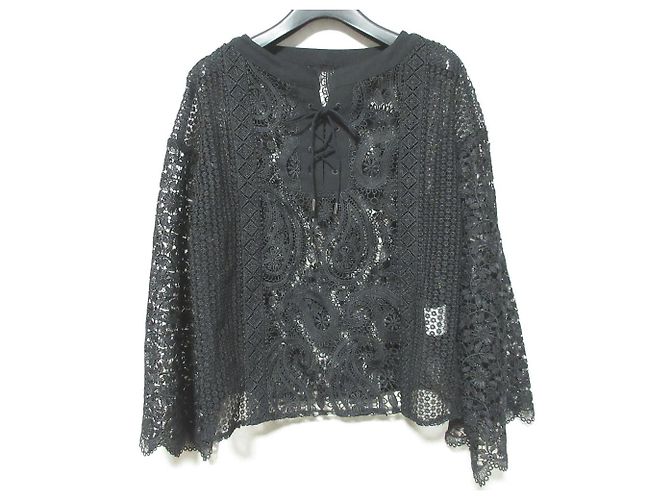 Autre Marque Top con inserti in pizzo GRACE CONTINENTAL Nero