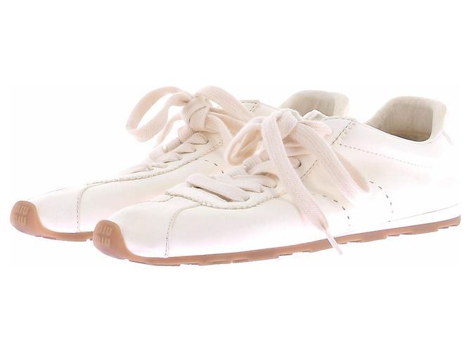 Miu Miu Baskets "Plumes" blanches