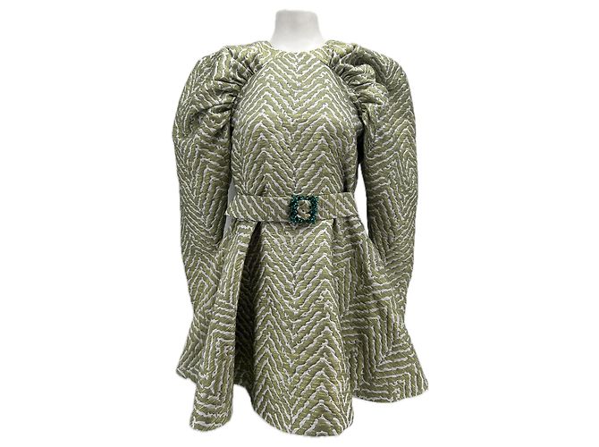 Rotate Jacquard Kleid Grün
