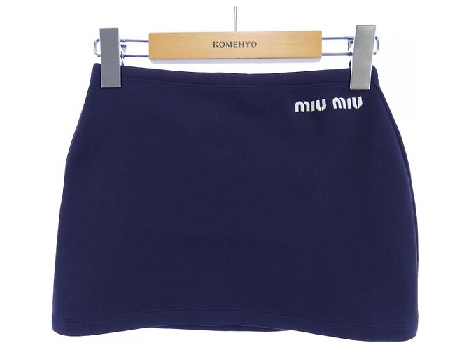 Miu Miu Nylon Minirock Blau