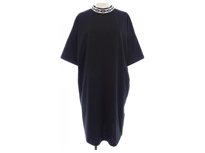 Hermès Hermes CHAINE DANCRE Kleid Schwarz
