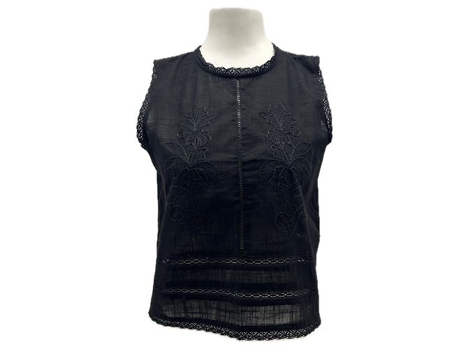 Autre Marque Top negro de algodón LEVETE ROOM M