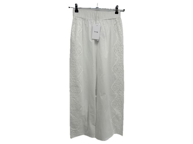 Autre Marque Pantalones de algodón blanco Levate 