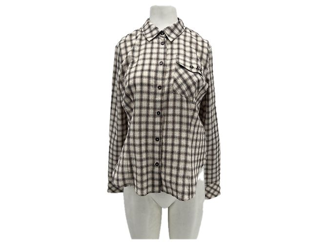 Camicia a quadri Baum und Pferdgarten in cotone marrone Taglia 36