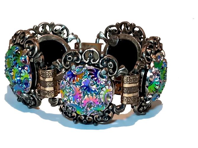 Autre Marque Judy Lee Formglas Armband Mehrfarben