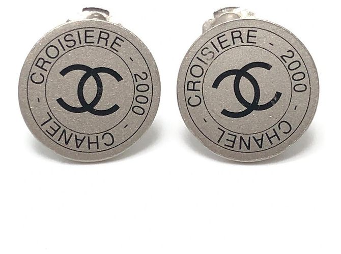 Orecchini clip vintage Chanel 00C Coco Mark Argento