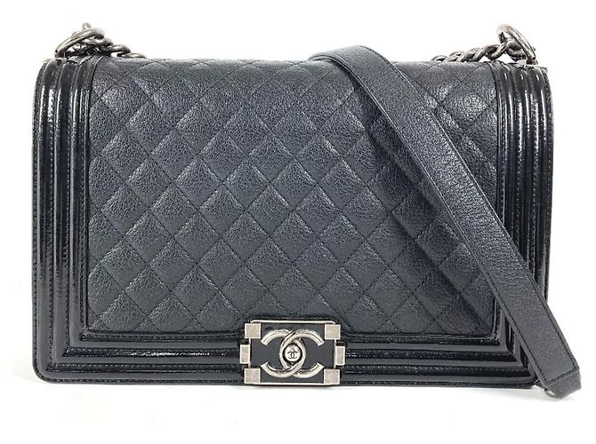 Borsa a Spalla Chanel Large Boy Chanel Matelassé Nero