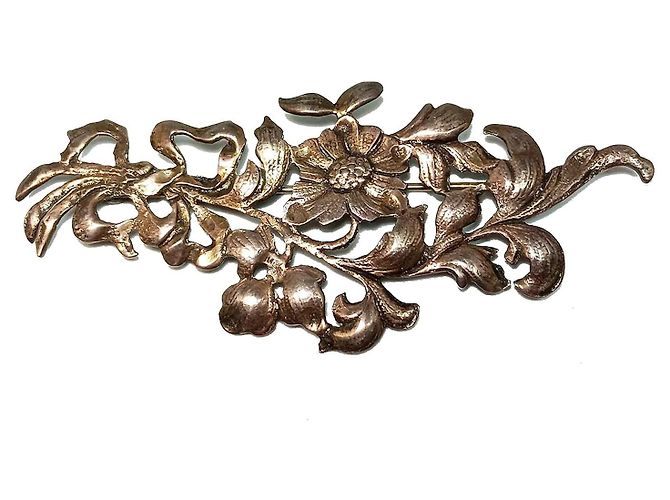 Autre Marque Guglielmo Cini Spilla Floreale in Argento Sterling