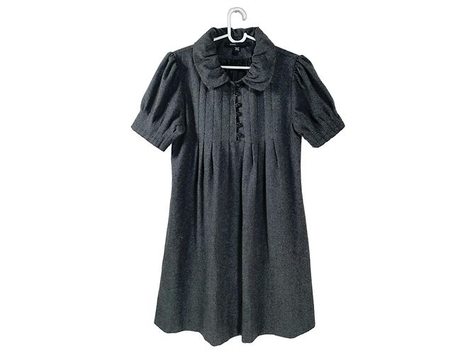 Marc Jacobs Grey Wool Short Sleeve Dress