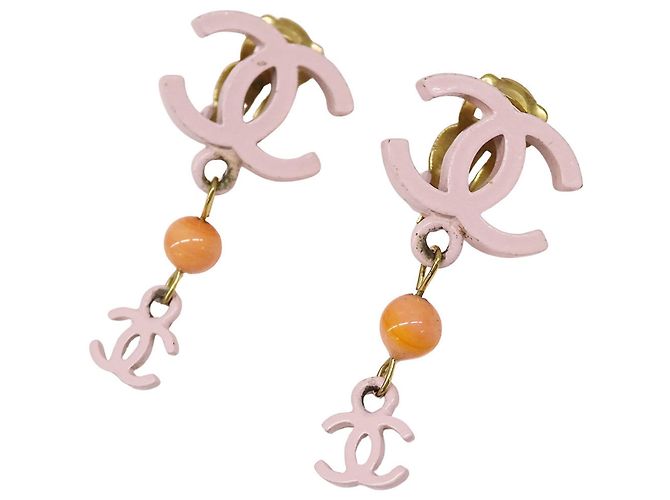 Orecchini a clip in metallo rosa Chanel