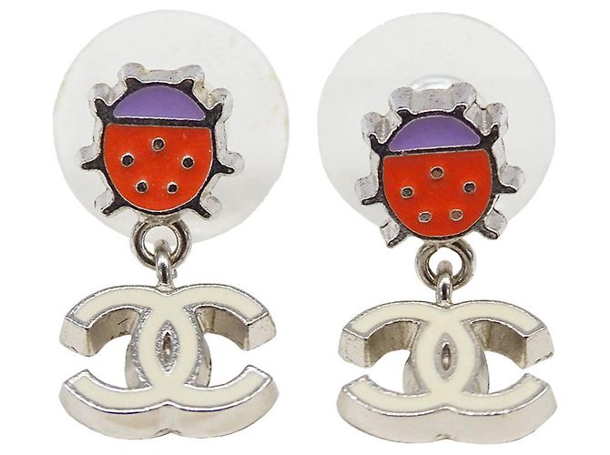 Orecchini Chanel Multi-Color Metal Stud Argento Multicolore