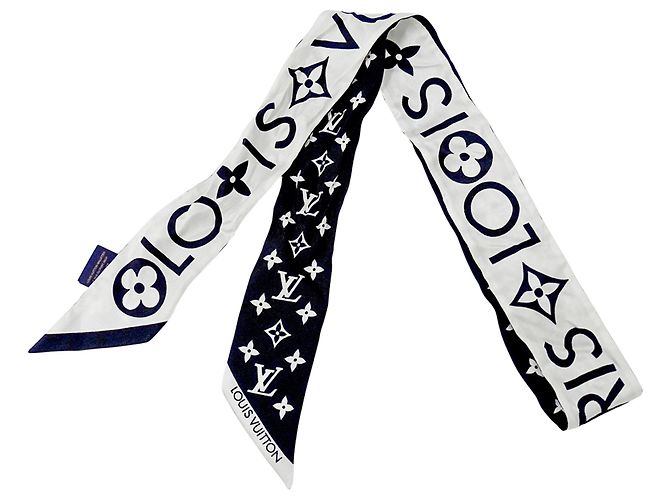 Sciarpa in seta Louis Vuitton Nero Bianco 