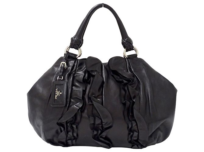 Prada Black Leather Tote Bag