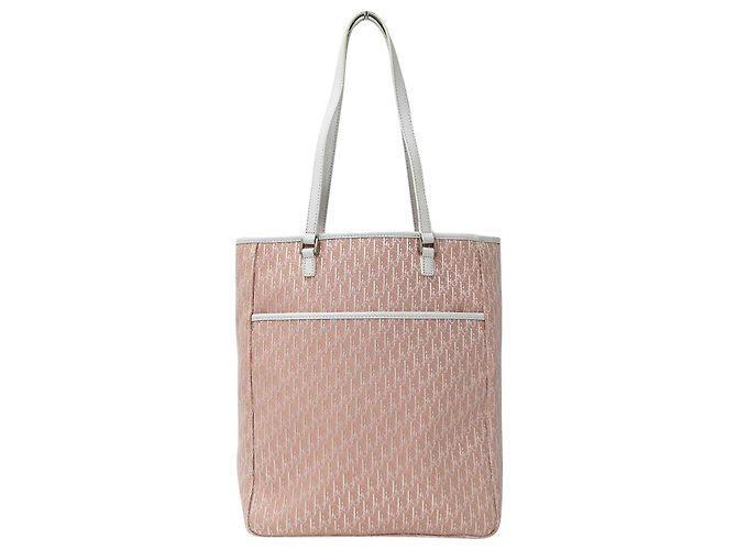 Borsa Christian Dior Trotter Canvas Rosa Bianco