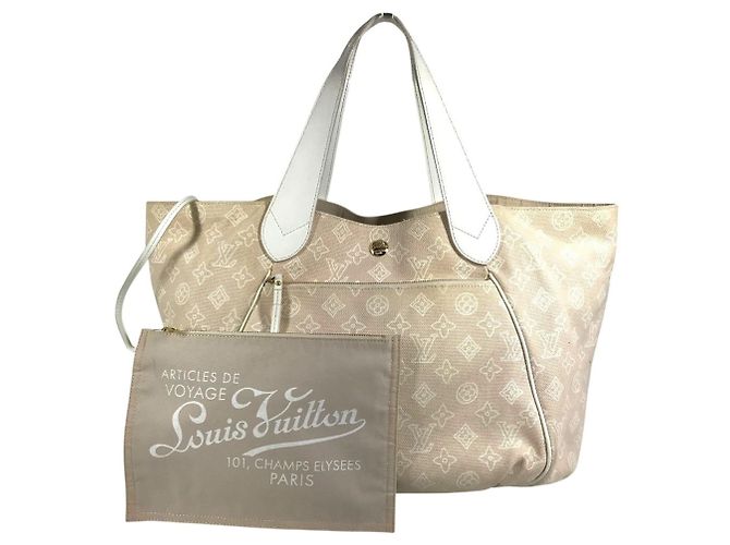 Bolsa Louis Vuitton Monogram Beach Line Caba Ipanema GM Bege