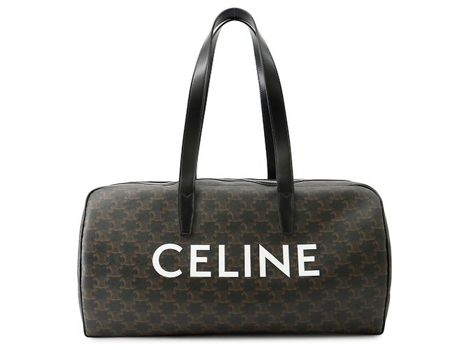 Borsa Boston Céline Marrone Pelle e PVC