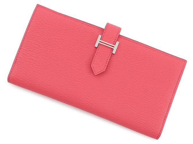 Hermès Hermes Bearn Soufflé Long Wallet Pink