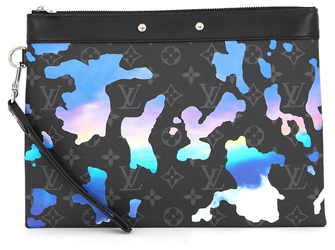 Pochette Louis Vuitton Monogram Eclipse Pochette To Go Clutch Bag Schwarz Mehrfarben Monogramm