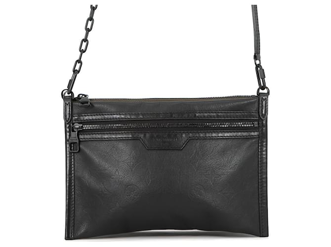 Borsa a tracolla Louis Vuitton Monogram Shadow Nero Cachi Monogramma