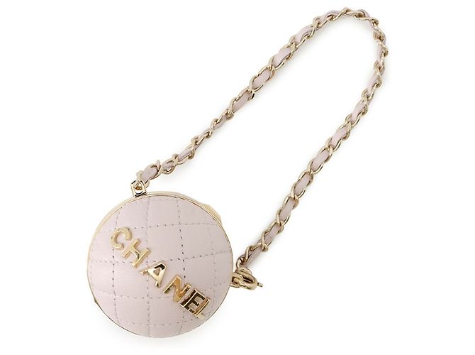 Borsa accessorio Chanel Charm in agnello mini D'oro Porpora