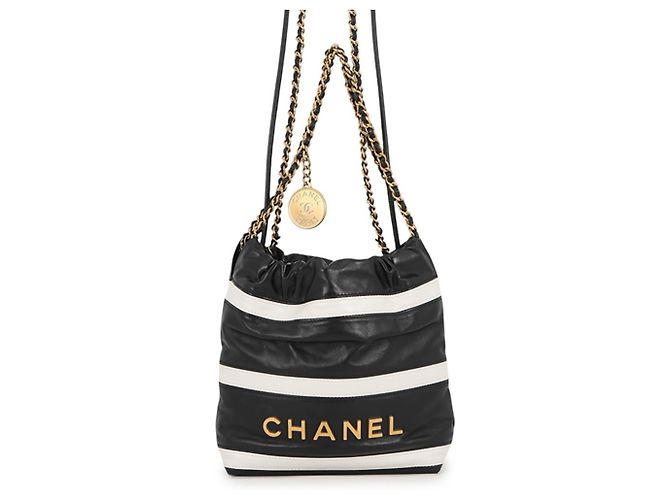 Borsa Chanel CHANEL22 Mini Coco Mark Nero Bianco