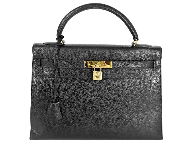 Hermès Hermes Kelly 32 Handtasche für Damen Schwarz