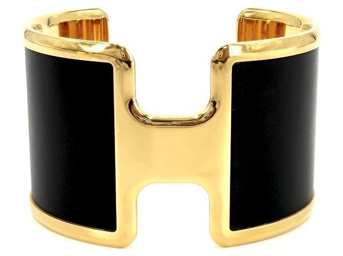 Bracciale Hermès Olympe Nero e Oro D'oro 