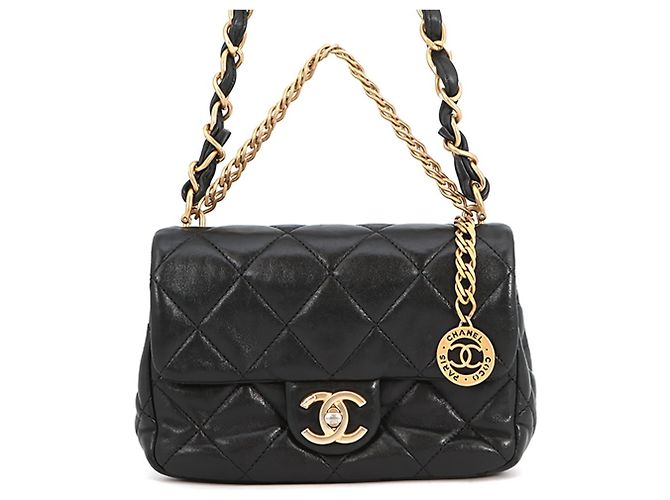 Bolsa de Alça de Corrente Chanel Preto