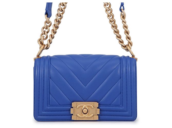 Borsa a tracolla Chanel Boy Small Matelassé Blu