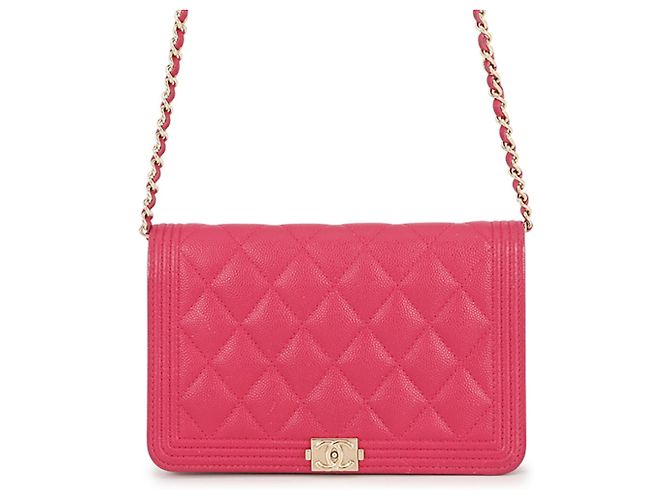 Boy Chanel Chain/Shoulder Wallet in Pink